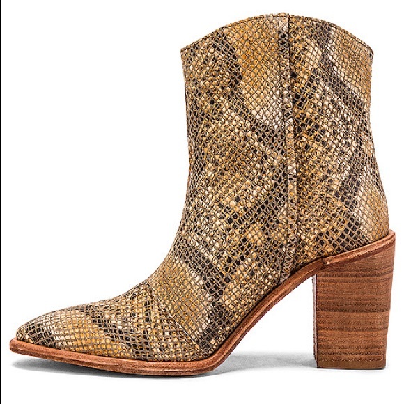 NEW FREE PEOPLE Barclay Ankle SNAKE Boots Size 7 - Picture 5 of 14